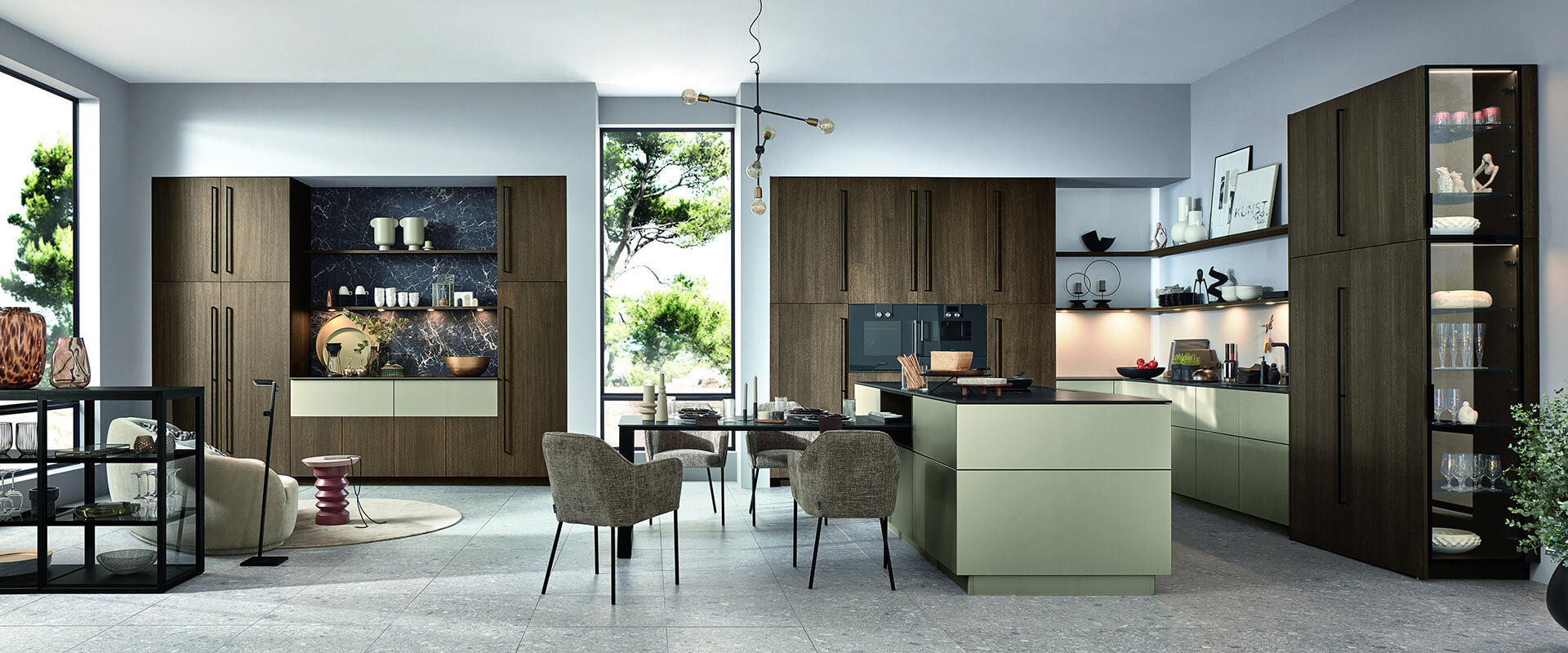 Mixing textures and colours to create this beautiful contemporary kitchen | contemporary kitchens Brighton | Bespoke kitchens Hawkhurst near Tunbridge wells. 