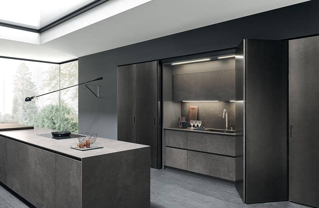 Pocket doors and Handleless Kitchens at IN Design Kitchens and Living spaces 