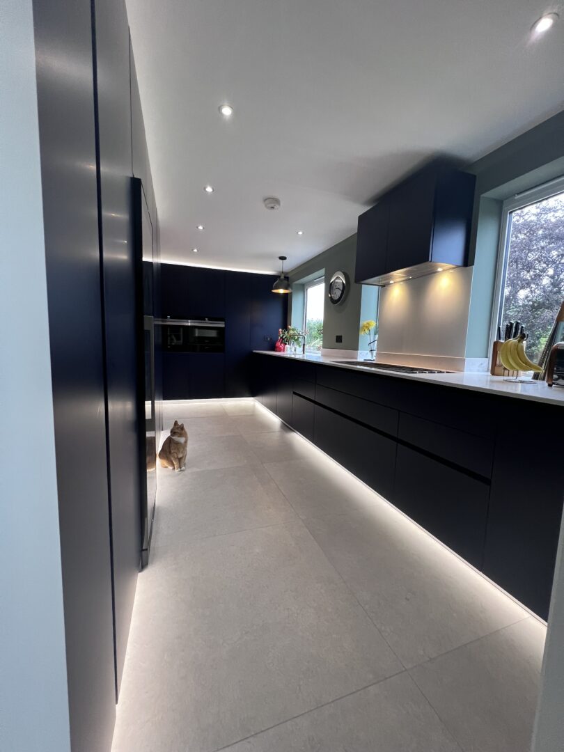 Contemporary Dark Blue Kitchen Project in Kingston Village, Near Lewes 