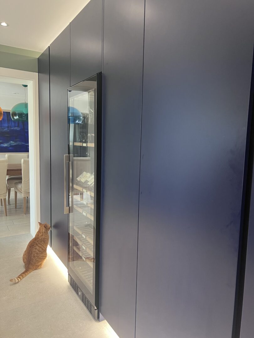 Tall Dark Blue Kitchen Units